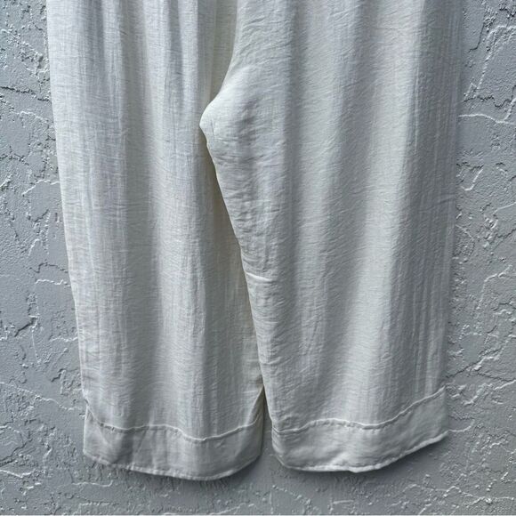DISSH Pants Women 12 Linen Blend Resort Minimalist Neutral Wide Leg Pull On - Picture 6 of 8